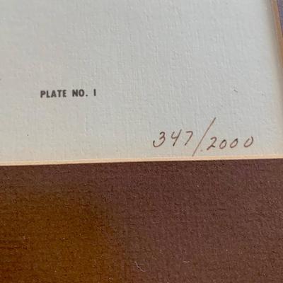 LOT 203 M: Framed Lithograph of Notre Dame High School; Moylan, Pennsylvania 1935 - 1981 by L. S. Leopold & Numbered Limited Edition