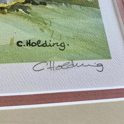 LOT 205 M: Framed & Signed Carole Holding Watercolor Prints: "Hamilton From Paget, Bermuda" & "St. George's,...