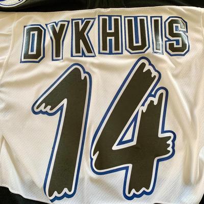 LOT 208 M: Tampa Bay Lightning Hockey Jersey's: 2 Semi-Pro Jerseys w/ Tags Size Medium, Karl Dykhuis #14 Size Medium, & More