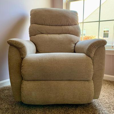 LOT 213 M: Tan Rocking Recliner