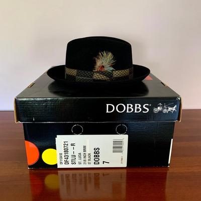 LOT 215 M: Dobbs Felt St. Lucia Fedora Size 56/7 in Box
