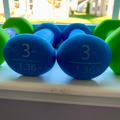 LOT 217 M: 2 & 3 LBS Hand Weight & NIP Fitness Gear Power Bands