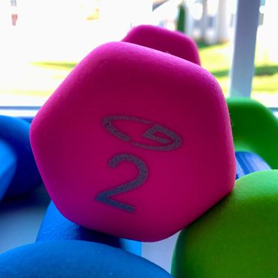 LOT 217 M: 2 & 3 LBS Hand Weight & NIP Fitness Gear Power Bands