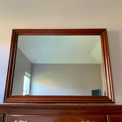 LOT 218 M: Taylor Jamestown Cherry Wood Bedroom Set: 7 Drawer Chest Of Drawers, Two 2 Drawer Bedside Tables, 10 Drawer Dresser w/ Mirror,...