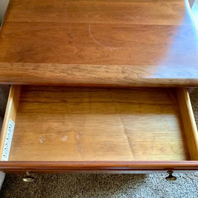 LOT 218 M: Taylor Jamestown Cherry Wood Bedroom Set: 7 Drawer Chest Of Drawers, Two 2 Drawer Bedside Tables, 10 Drawer Dresser w/ Mirror,...