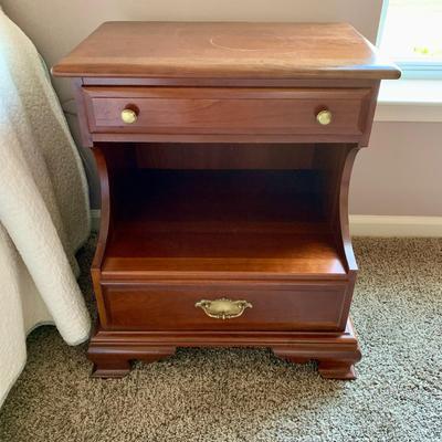 LOT 218 M: Taylor Jamestown Cherry Wood Bedroom Set: 7 Drawer Chest Of Drawers, Two 2 Drawer Bedside Tables, 10 Drawer Dresser w/ Mirror,...