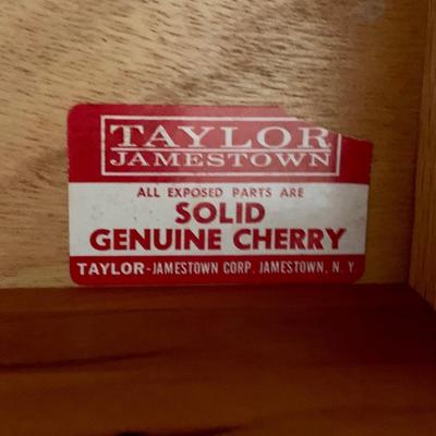 LOT 218 M: Taylor Jamestown Cherry Wood Bedroom Set: 7 Drawer Chest Of Drawers, Two 2 Drawer Bedside Tables, 10 Drawer Dresser w/ Mirror,...