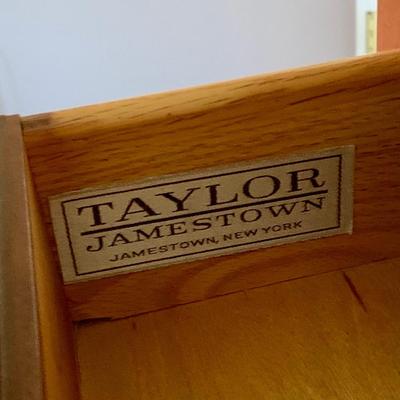 LOT 218 M: Taylor Jamestown Cherry Wood Bedroom Set: 7 Drawer Chest Of Drawers, Two 2 Drawer Bedside Tables, 10 Drawer Dresser w/ Mirror,...