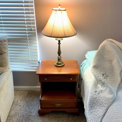 LOT 218 M: Taylor Jamestown Cherry Wood Bedroom Set: 7 Drawer Chest Of Drawers, Two 2 Drawer Bedside Tables, 10 Drawer Dresser w/ Mirror,...