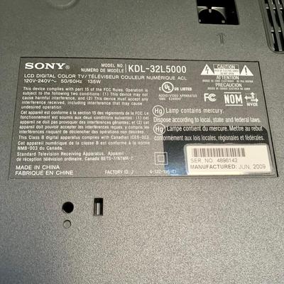 LOT 219 M: Sony Bravia LCD TV Model #KDL-32L5000, LG DVD Player Model #DN191H, & Lazy Susan Top TV Stand Cabinet