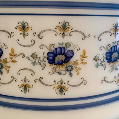 LOT 221 B: 1970's Quoizel Abigail Adams Hand Painted Milk Glass Hurricane Lamp