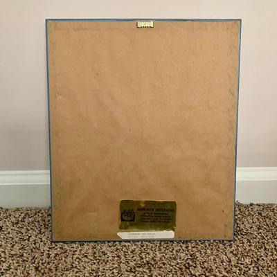 LOT 223 B: Framed, Hand Painted, & Signed Disk & "Gathering Seashells" Print by C. Kieffer