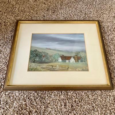 LOT 224 B: Framed Oil Painting by Dorothea R. Flood: Farm Scene