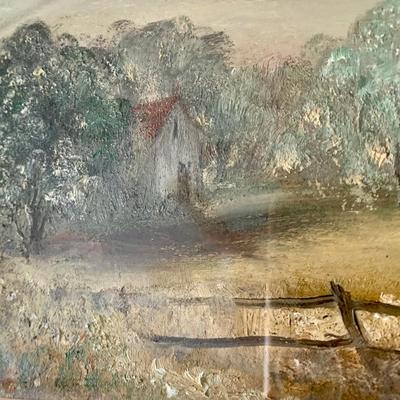 LOT 224 B: Framed Oil Painting by Dorothea R. Flood: Farm Scene