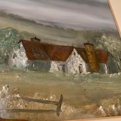 LOT 224 B: Framed Oil Painting by Dorothea R. Flood: Farm Scene