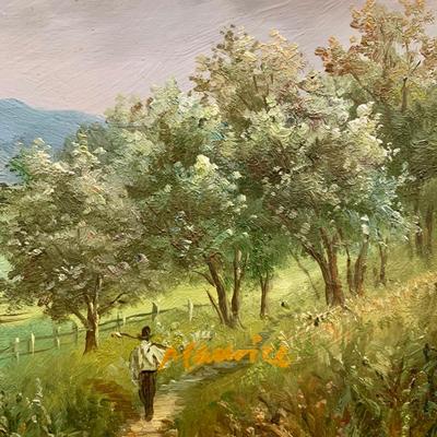 LOT 226 B: Framed & Signed Oil Painting by Maurice, Prints by P.C. & M.M.Rose