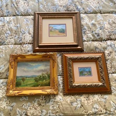 LOT 226 B: Framed & Signed Oil Painting by Maurice, Prints by P.C. & M.M.Rose