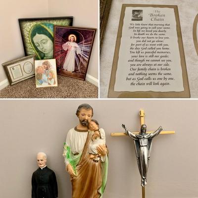 LOT 227 B: Religious Collection: Wall Decor & Statues