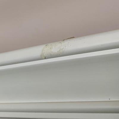 LOT 228 B: Ashley Furniture White Bedset: Sleigh Bed w/ 2 Drawers, 3 Drawer Bedside Table, 6 Drawer 2 Cabinet Dresser w/ Mirror