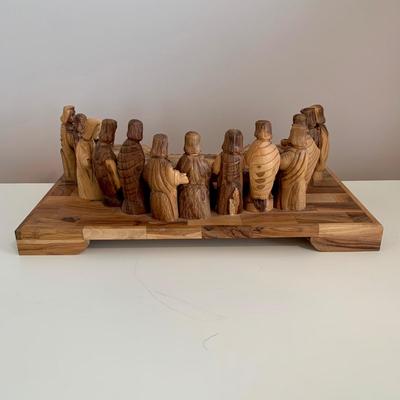 LOT 229 B: Hand Carved Olive Wood “The Last Supper” by Zytoon