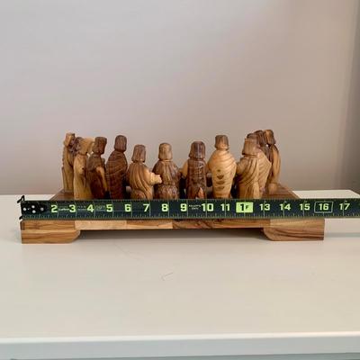 LOT 229 B: Hand Carved Olive Wood “The Last Supper” by Zytoon
