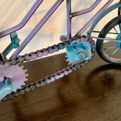 LOT 234 D: Home Decor Collection: Mail Sorter, Hourglass, & 3 Seat Wooden & Metal Bicycle