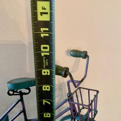 LOT 234 D: Home Decor Collection: Mail Sorter, Hourglass, & 3 Seat Wooden & Metal Bicycle