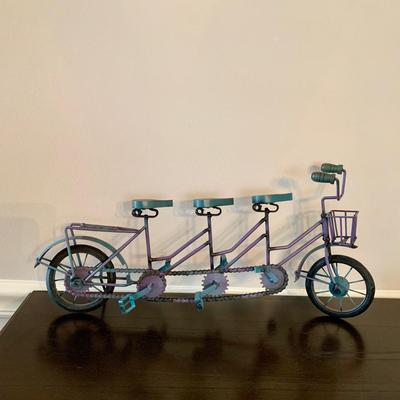 LOT 234 D: Home Decor Collection: Mail Sorter, Hourglass, & 3 Seat Wooden & Metal Bicycle