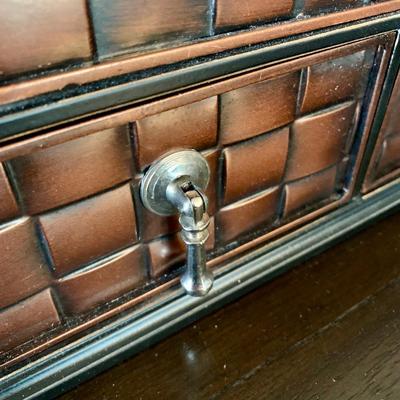 LOT 234 D: Home Decor Collection: Mail Sorter, Hourglass, & 3 Seat Wooden & Metal Bicycle