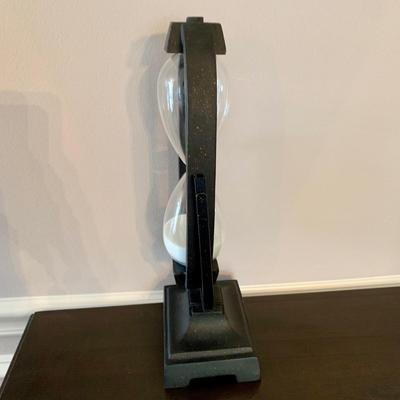 LOT 234 D: Home Decor Collection: Mail Sorter, Hourglass, & 3 Seat Wooden & Metal Bicycle