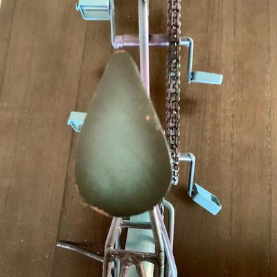 LOT 234 D: Home Decor Collection: Mail Sorter, Hourglass, & 3 Seat Wooden & Metal Bicycle