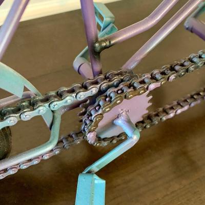 LOT 234 D: Home Decor Collection: Mail Sorter, Hourglass, & 3 Seat Wooden & Metal Bicycle