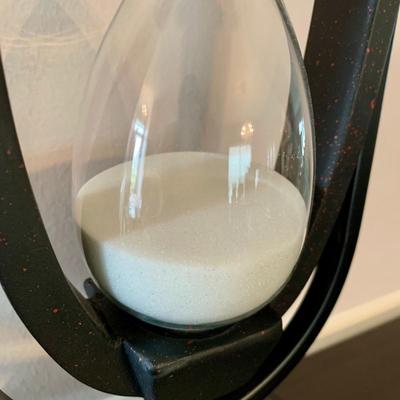 LOT 234 D: Home Decor Collection: Mail Sorter, Hourglass, & 3 Seat Wooden & Metal Bicycle