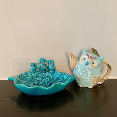 LOT 235 D: Owl & Elephant Home Decor: Teapots & More