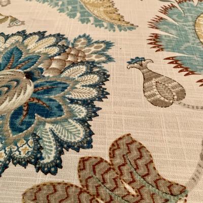 LOT 240 D: Ballard Designs Bench Seat, Pier 1 Imports Teal & Gold 3 Drawer Side Table, & Gilded Wall Mirror