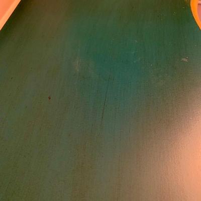 LOT 240 D: Ballard Designs Bench Seat, Pier 1 Imports Teal & Gold 3 Drawer Side Table, & Gilded Wall Mirror