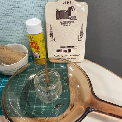 Vintage vision fry pan with bowls and more