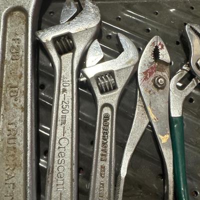 Crescent wrenches, pliers, vice grips and pipe wrenches