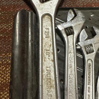 Crescent wrenches, pliers, vice grips and pipe wrenches