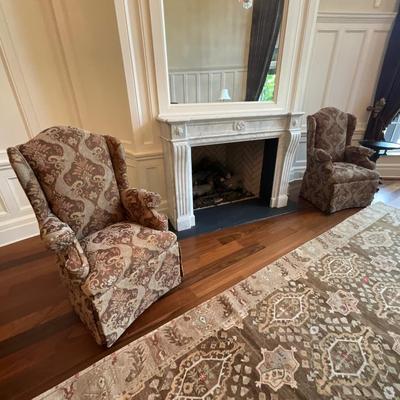 Pair of Southwood Furniture Wing Back Accent Chairs