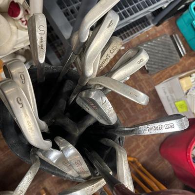 Golf clubs and bag