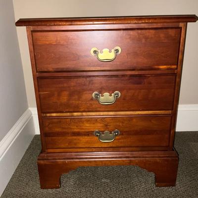 Pair of Cresent Furniture Solid Cherry Nightstands