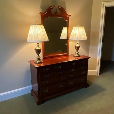 American Drew Solid Cherry Dress With Mirror
