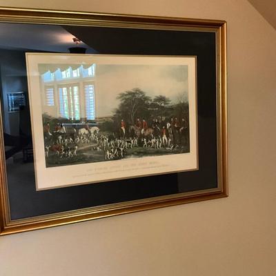 English Hound Hunt Print 38.5 X 31