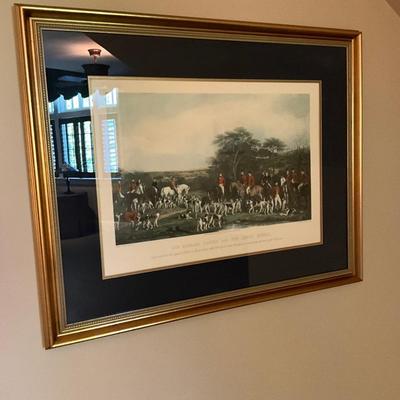 English Hound Hunt Print 38.5 X 31
