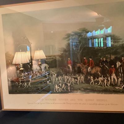 English Hound Hunt Print 38.5 X 31