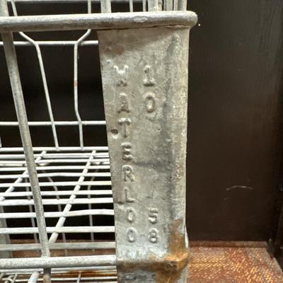 Metal milk crates and glass bottle carrier