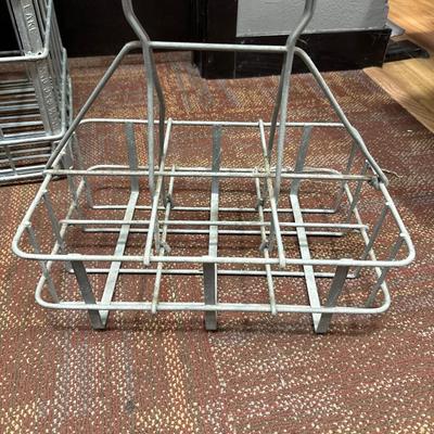 Metal milk crates and glass bottle carrier