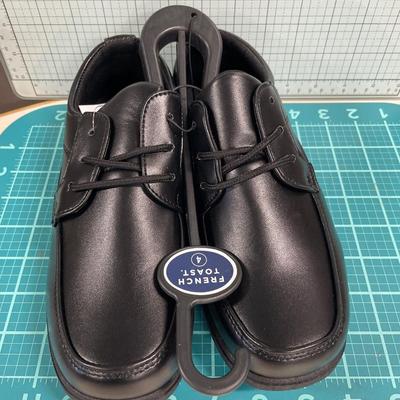 2 pairs boys black dress shoes