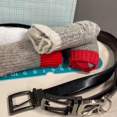 Men’s belts and wool socks